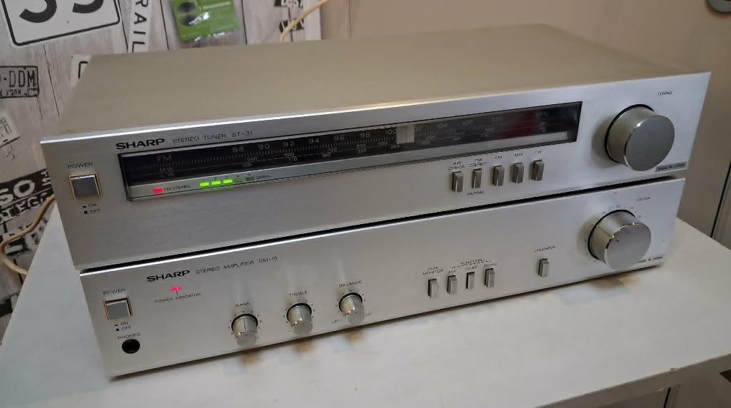 Sharp SM-15 versterker en Sharp ST-31 tuner, Audio, Tv en Foto, Stereoketens, Tuner of Radio, Sharp, Losse componenten, Ophalen of Verzenden