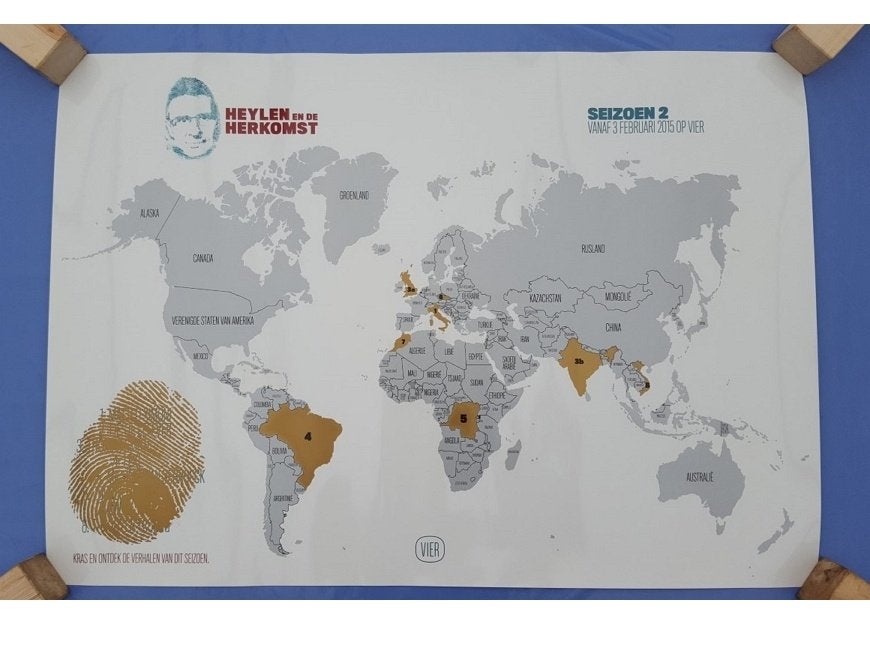 Carte à gratter : Heylen en de herkomst, Enlèvement ou Envoi, Rectangulaire horizontal, Comme neuf, Cinéma et TV