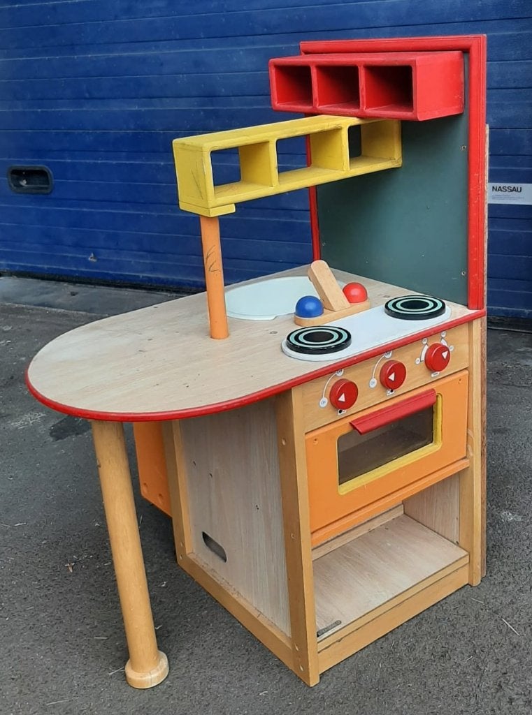 cuisine enfant en bois, kitchenette colorée, tableau à craie, Enlèvement, Utilisé, Bois, Jouer à la cuisine