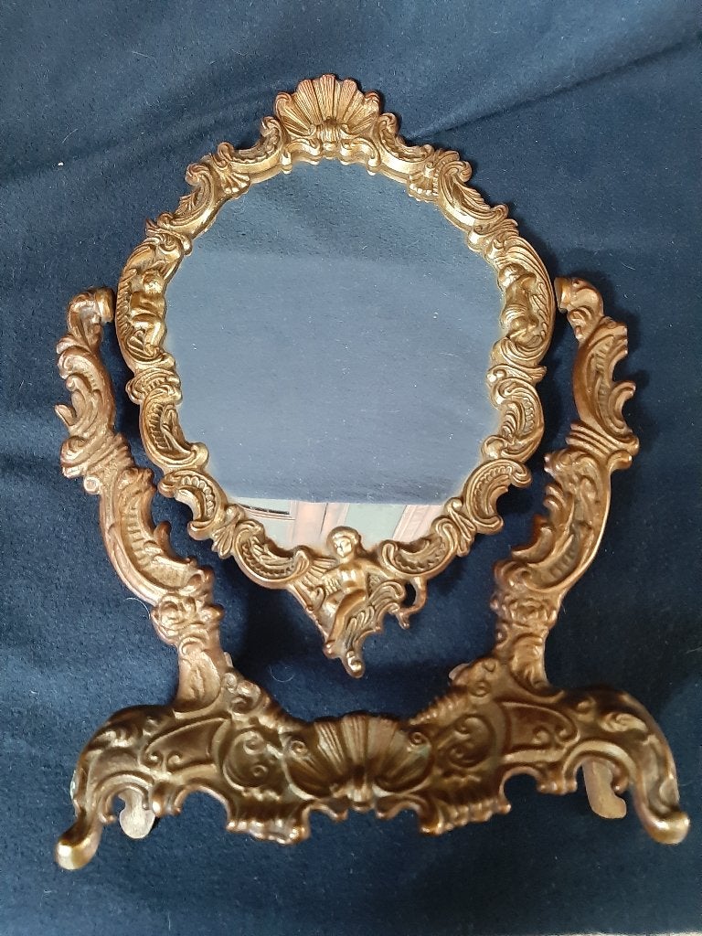 Ancien Miroir, Antiquités & Art, Enlèvement ou Envoi, Autres formes, Moins de 50 cm, Moins de 100 cm