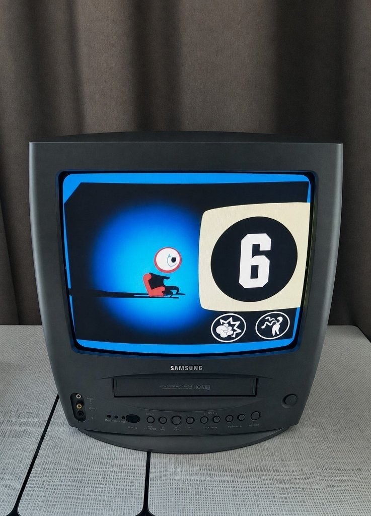 Portable Vintage Samsung VHS Color Tv, Ophalen, Zo goed als nieuw, Minder dan 40 cm, Samsung