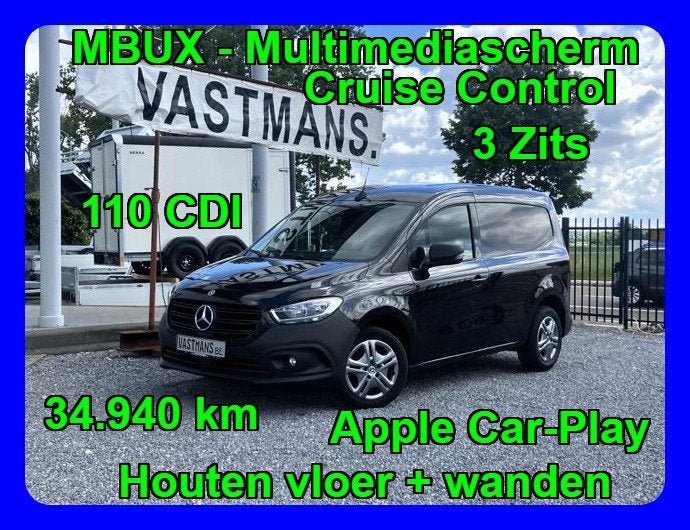 Mercedes-Benz Citan 110 CDI 17.150€+BTW 3 Zit / Groot scherm, Auto's, Bestelwagens en Lichte vracht, Bedrijf, Te koop, ABS, Airbags