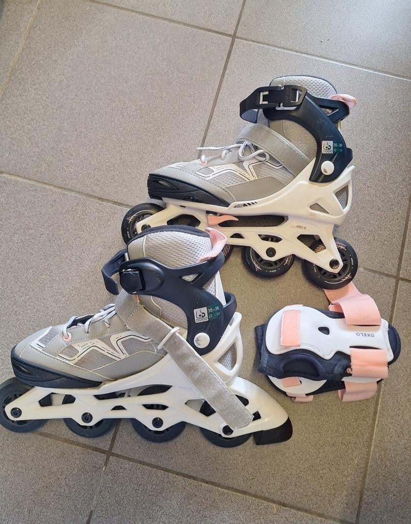 Rolschaatsen Oxelo (maat 35-38) en polsbeschermers, Enlèvement