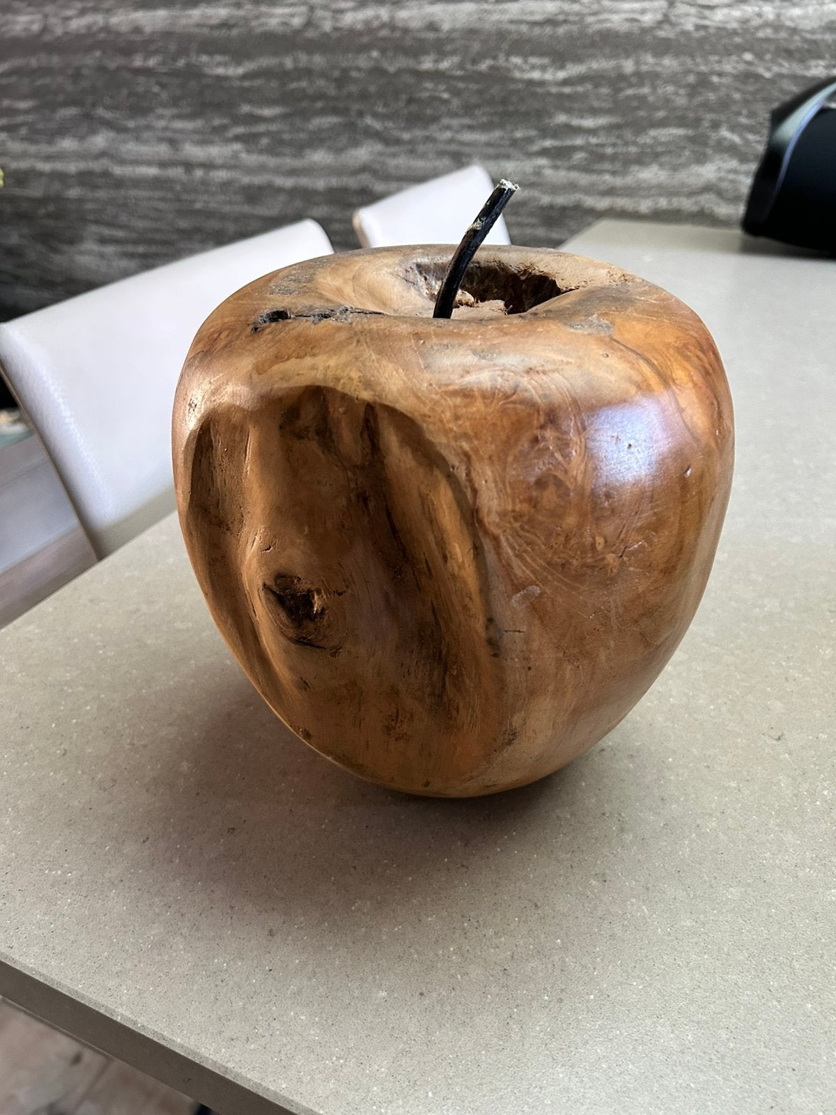 Decoratieve appel in hout, Enlèvement, Comme neuf, Bois