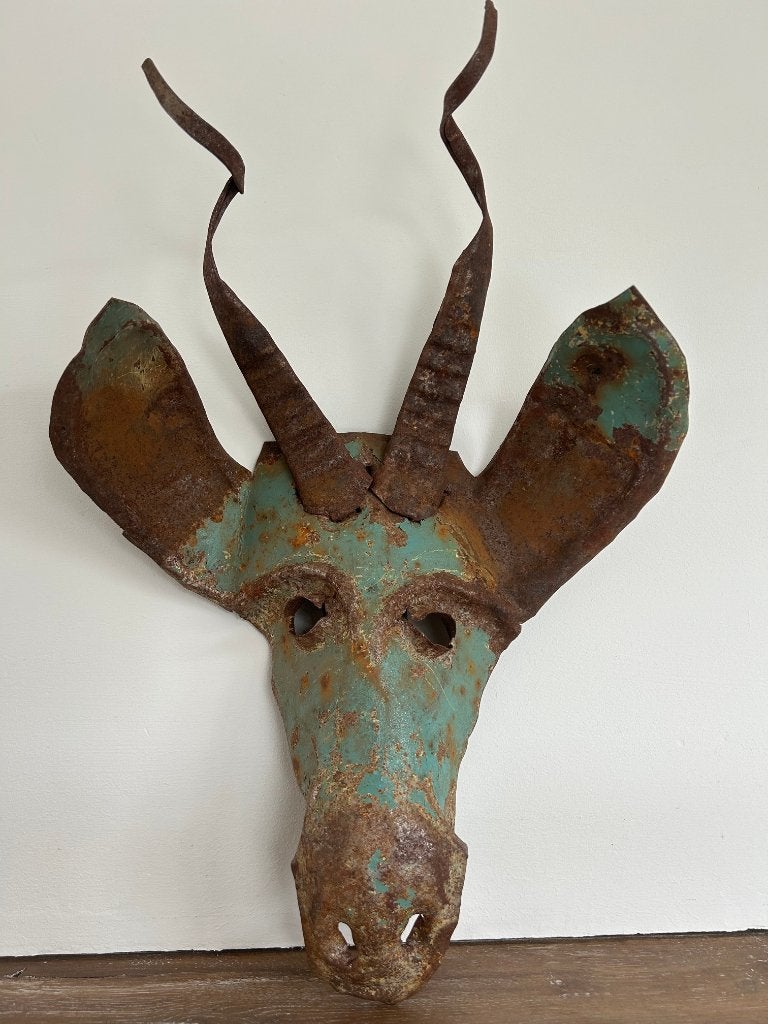 Afrikaans metalen masker | Antilope, Afrika, Masker, Ophalen of Verzenden, Handgemaakt