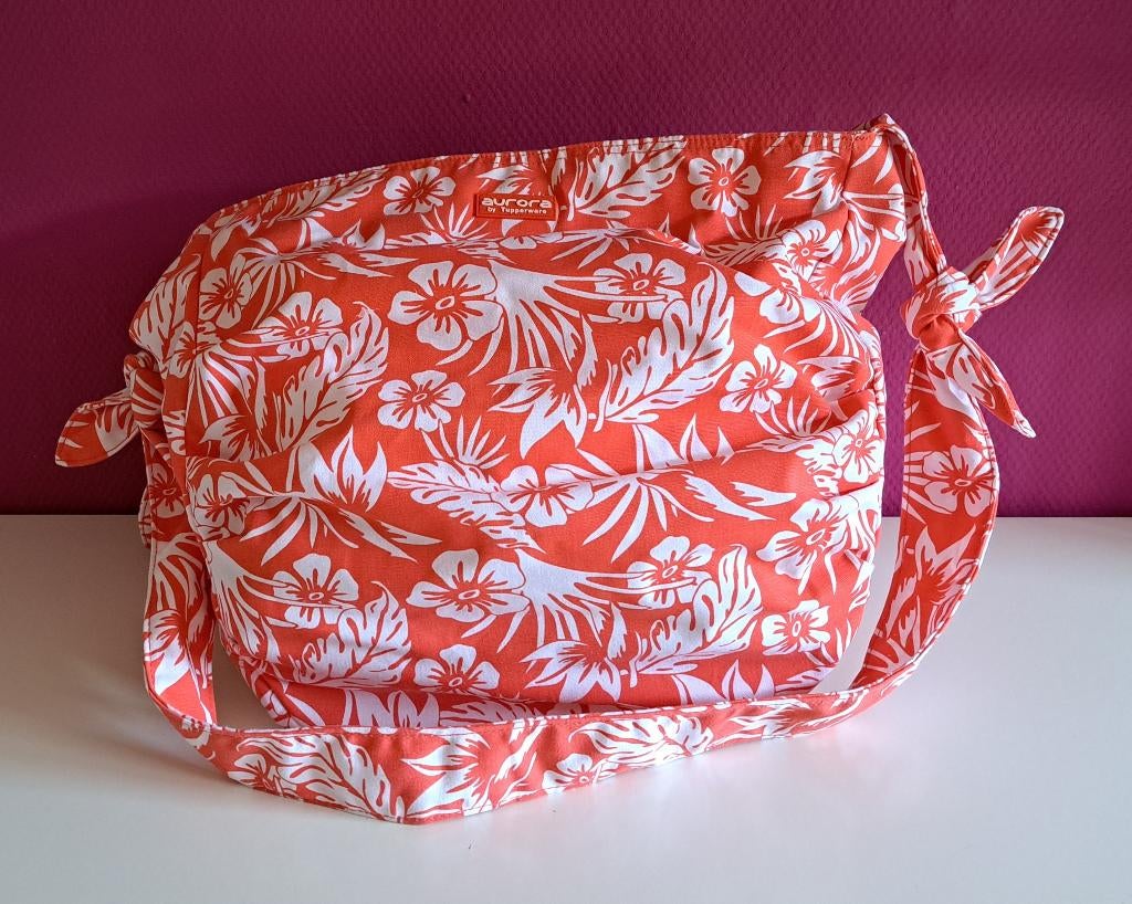 Tupperware™ « Sac Fourre-Tout » blanc et rouge corail, Envoi, Neuf, Rouge, Sac à bandoulière