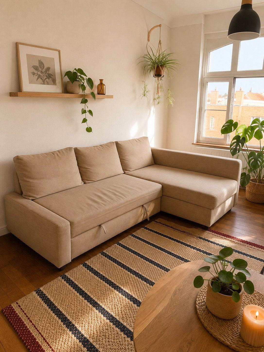 Canapé d’angle IKEA convertible avec coffre, Enlèvement, Utilisé, Tissus