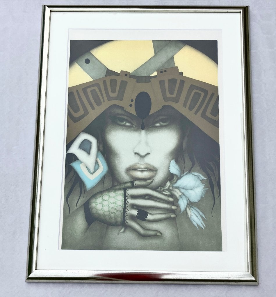 Ingekaderd werk van Jef Van Tuerenhout, Enlèvement ou Envoi, Sous verre, Papier/carton, Portrait