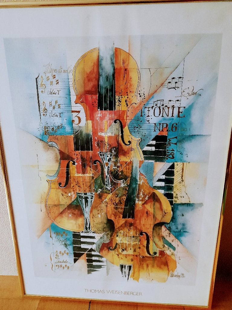Aquarel muziekthema, Hobby en Vrije tijd, Schilderen, Ophalen, Zo goed als nieuw, Waterverf