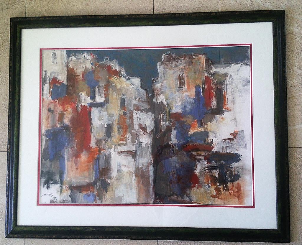 Huizen in Zuid-Europa '91 - Jelle Hoogstra 1924-2003, Antiek en Kunst, Kunst | Schilderijen | Klassiek, Ophalen of Verzenden