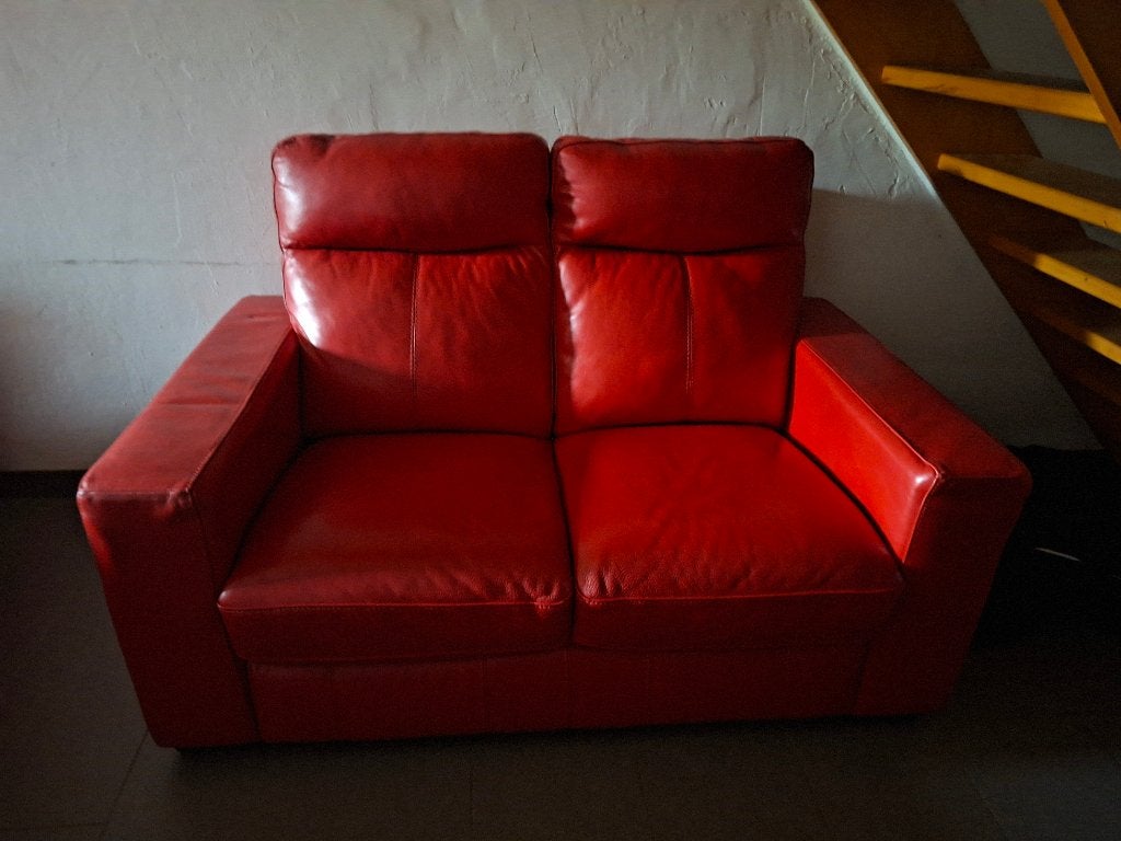 Zetel, Huis en Inrichting, Zetels | Zetels, Ophalen, Driepersoons, Leer, Zo goed als nieuw