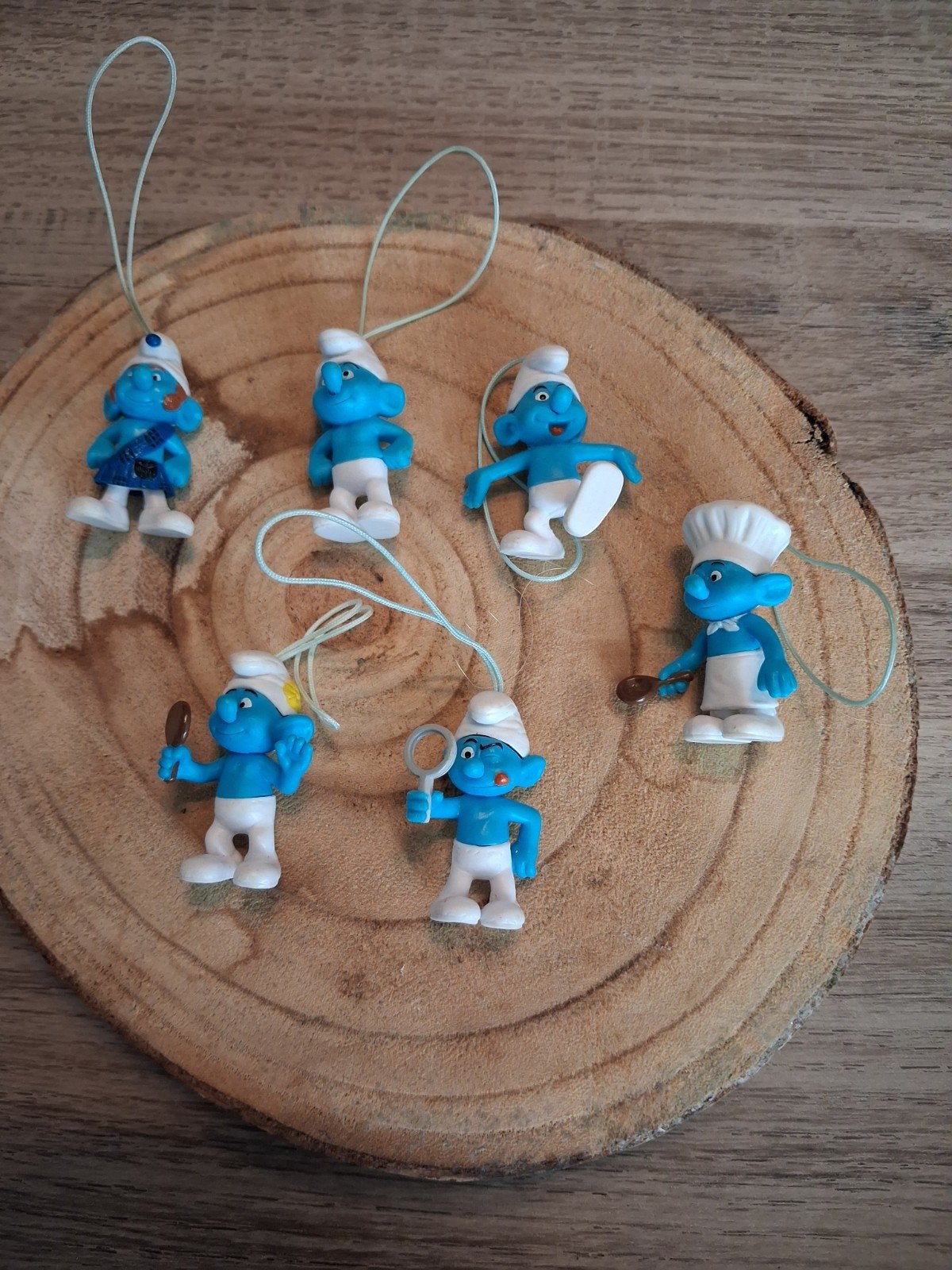 set Smurfen 6 kleintjes en 1 grotere., Verzamelen, Smurfen, Ophalen, Zo goed als nieuw, Poppetje, Figuurtje of Knuffel