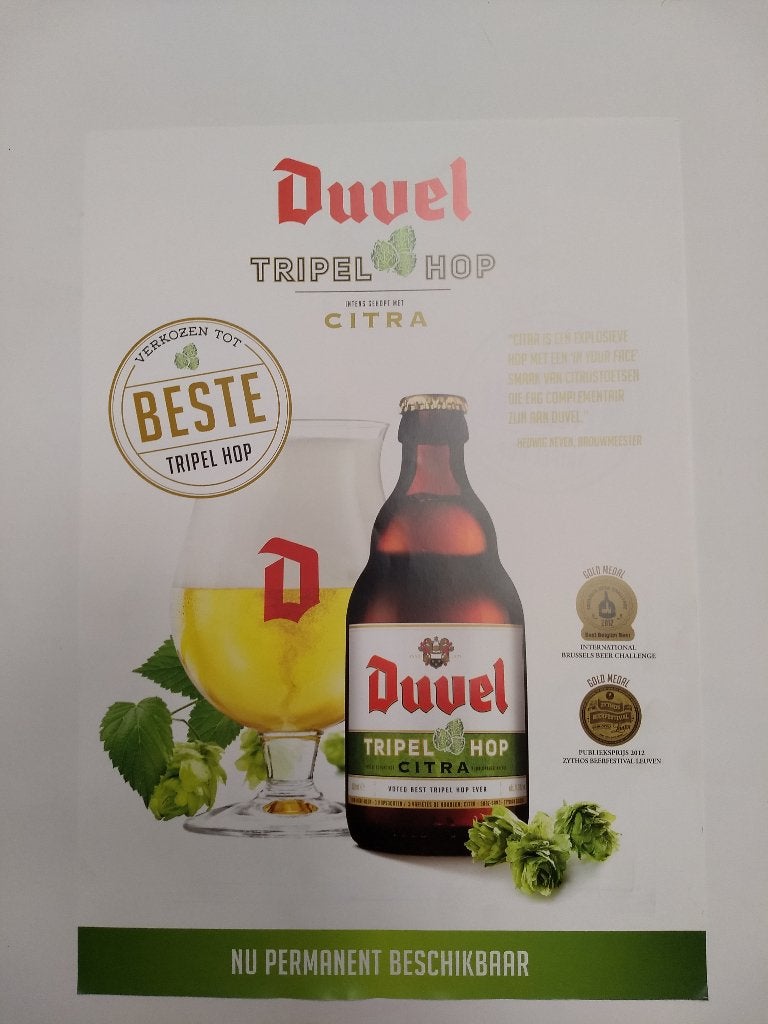 duvel affiche (1), Enlèvement ou Envoi, Neuf, Panneau, Plaque ou Plaquette publicitaire, Duvel