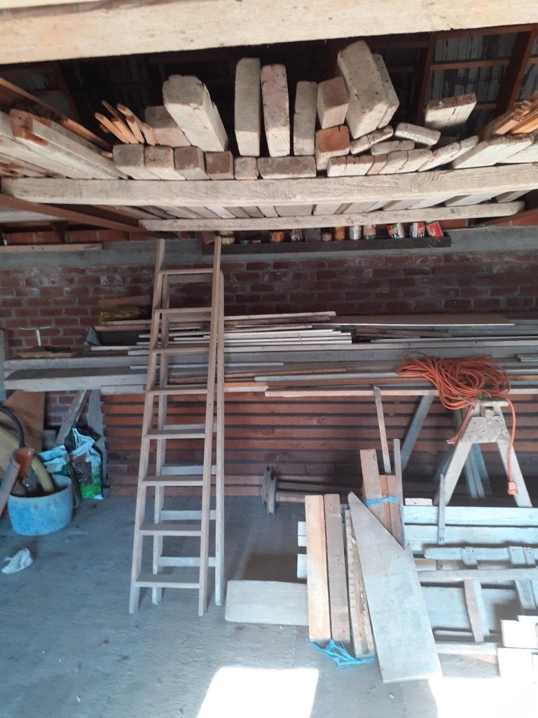 Voorraad tientallen balken, planken en latten, Bricolage & Construction, Bois & Planches, 50 mm ou plus, 300 cm ou plus, Comme neuf