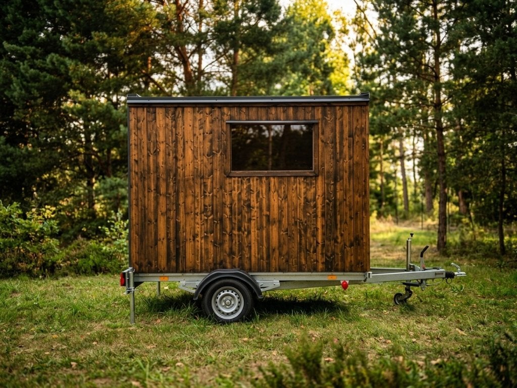 Luxe mobiele buitensauna op aanhangwagen, Sports & Fitness, Enlèvement ou Envoi, Comme neuf, Finlandais ou Traditionnel, Sauna complet