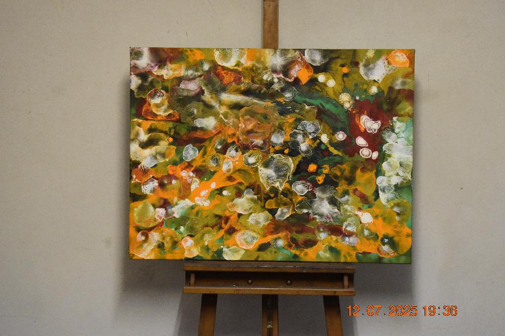 Serie nr. 71 over abstracte schilderijen, door joky kamo, Antiek en Kunst, Ophalen, Olieverf, Abstract