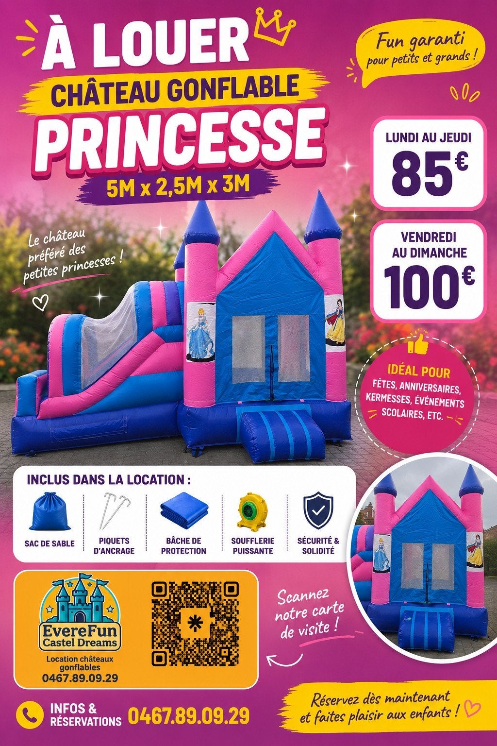 location château gonflable " princesse ", Enlèvement ou Envoi