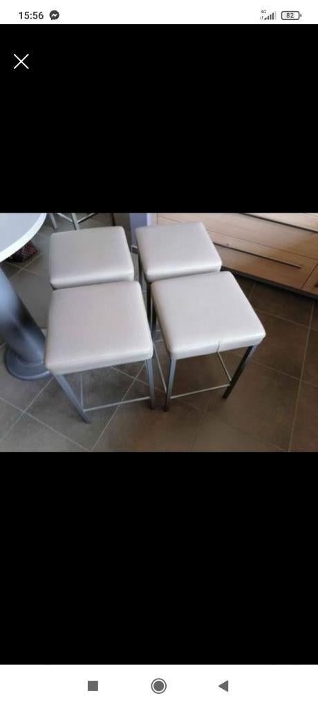 4 Hoge stevige en kwalitatieve stoelen, Huis en Inrichting, Stoelen, Ophalen, Leer, Zo goed als nieuw, Vier