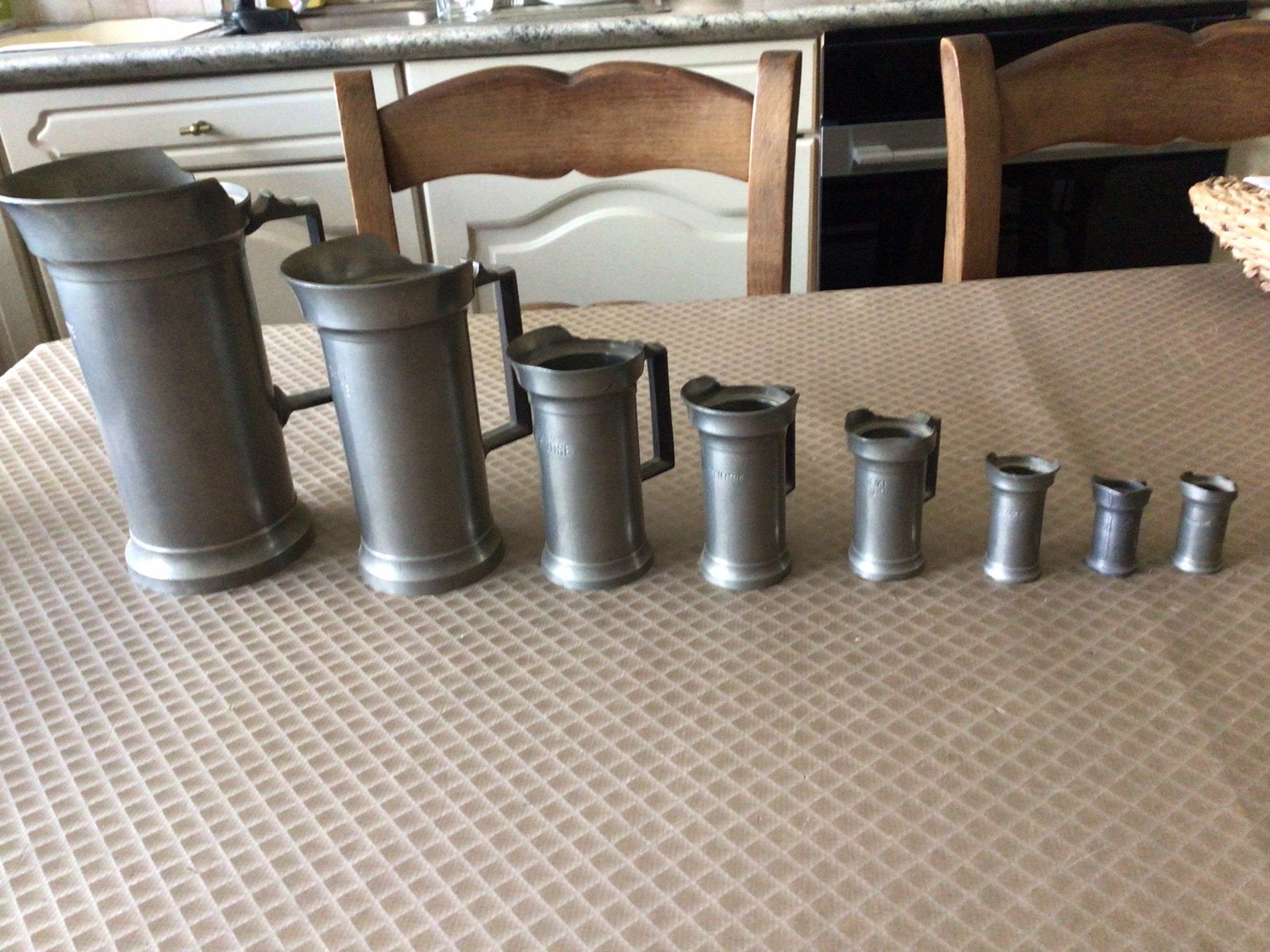 Tinnen kannen 8 stuks, Antiek en Kunst, Antiek | Tin, Ophalen