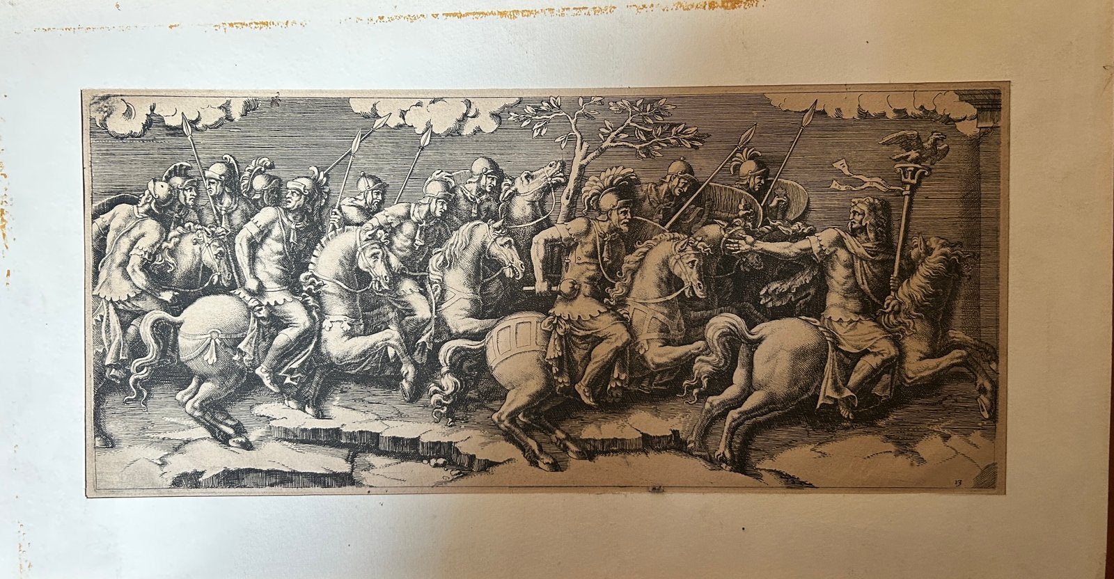 Antieke kopergravure “Entrée l’Empereur Sigismond à Mantoue”, Ophalen of Verzenden, Gravure
