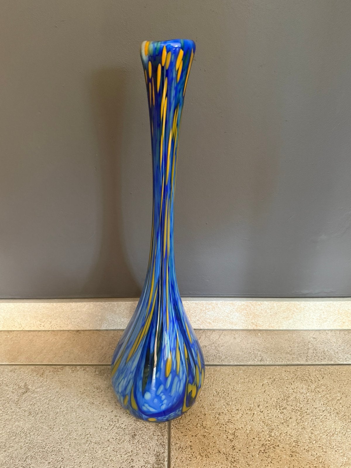 Grand vase en verre d'art RGH/Römische Glashütte, Comme neuf, Verre, Enlèvement, Bleu