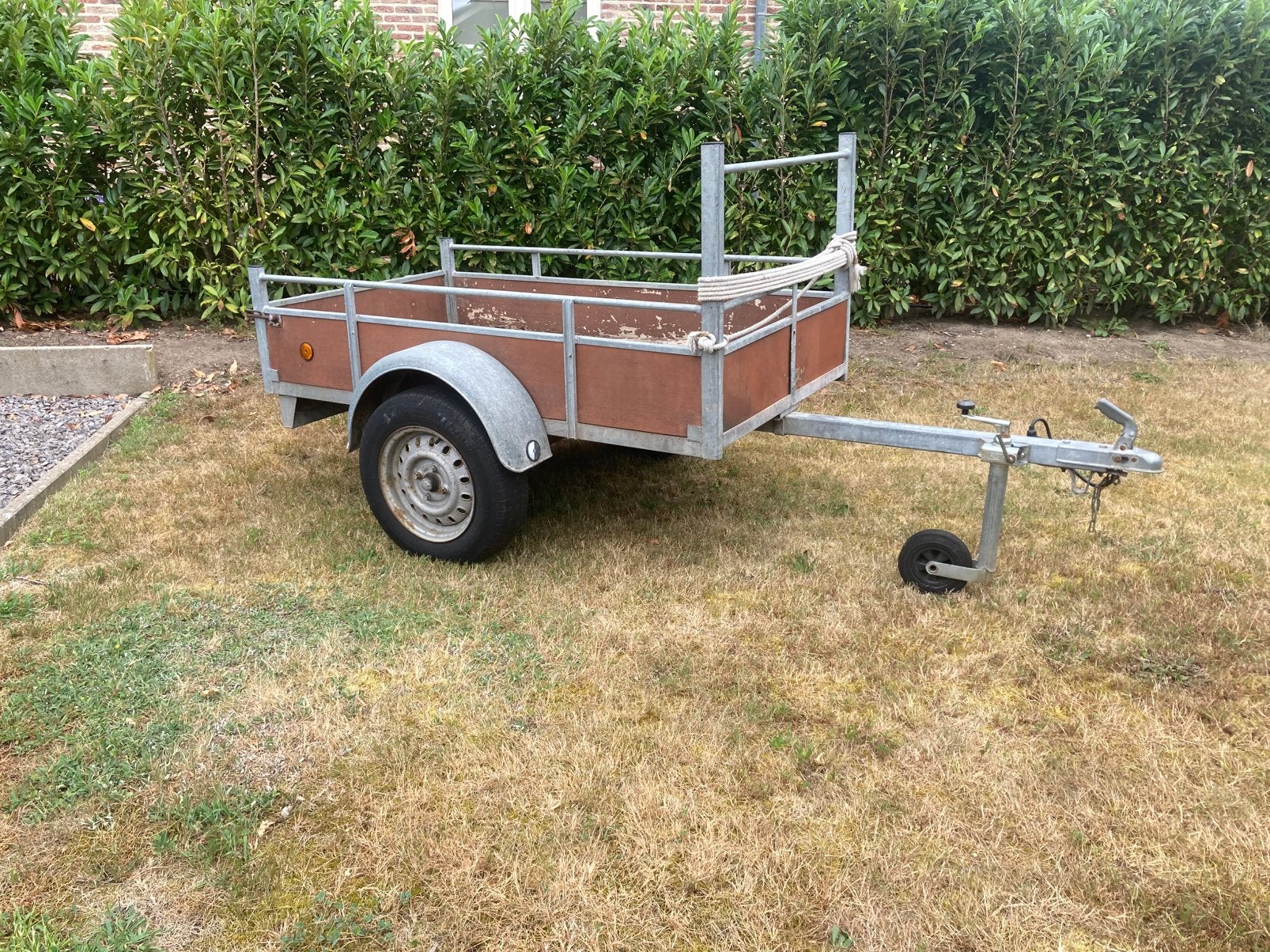 Aanhangwagen remorque enkel as, Ophalen, Gebruikt