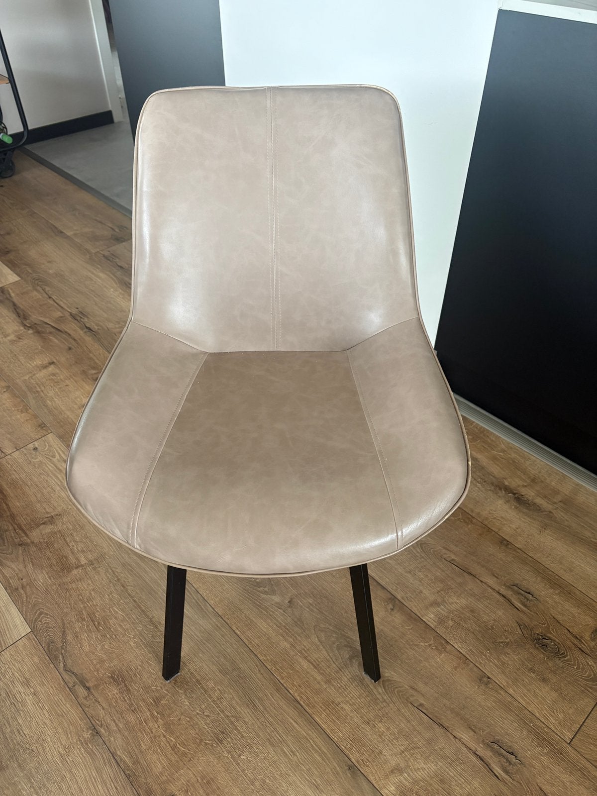 Chaises de salle à manger taupe avec structure noire, Maison & Meubles, Chaises, Enlèvement, Comme neuf