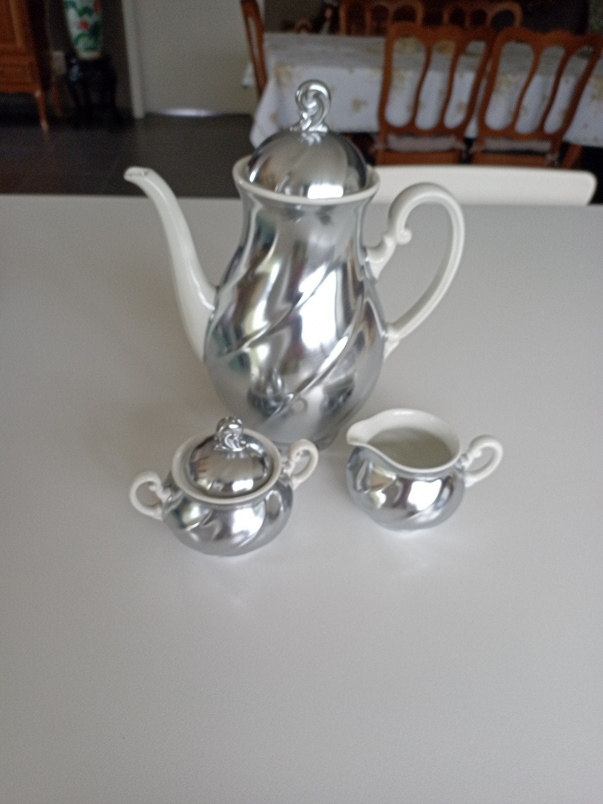 vintage Demeyere koffie pot suiker en melk potje, Ophalen
