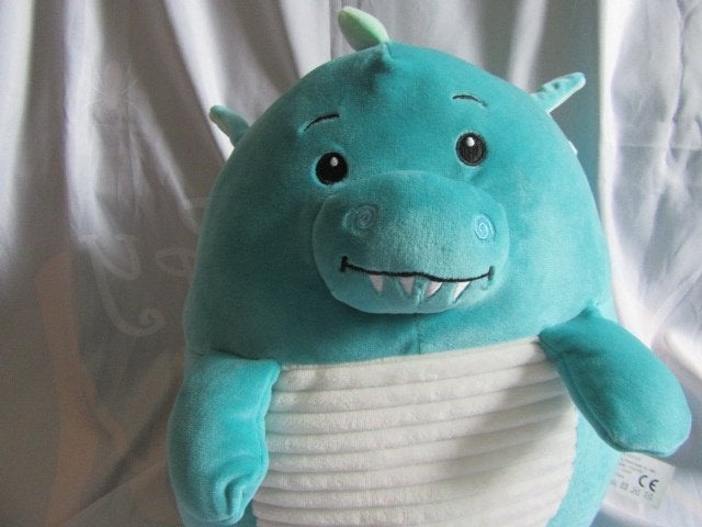 Groene draak of dinosaurus - pluche - knuffel - knuffelbeer, Groen, Overige merken, Ophalen of Verzenden, Zo goed als nieuw