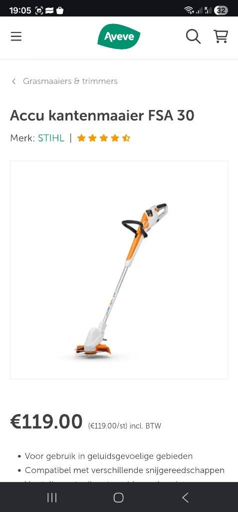 STIHL Kantenmaaier FSA 30, Ophalen, Zo goed als nieuw, Accu, SKILL