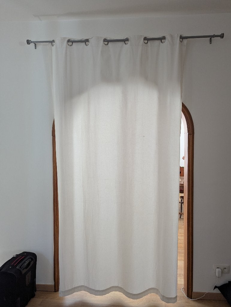 3 rideaux – 2 gris et 1 blanc, différentes dimensions, Enlèvement, Utilisé, Gris, Rideau