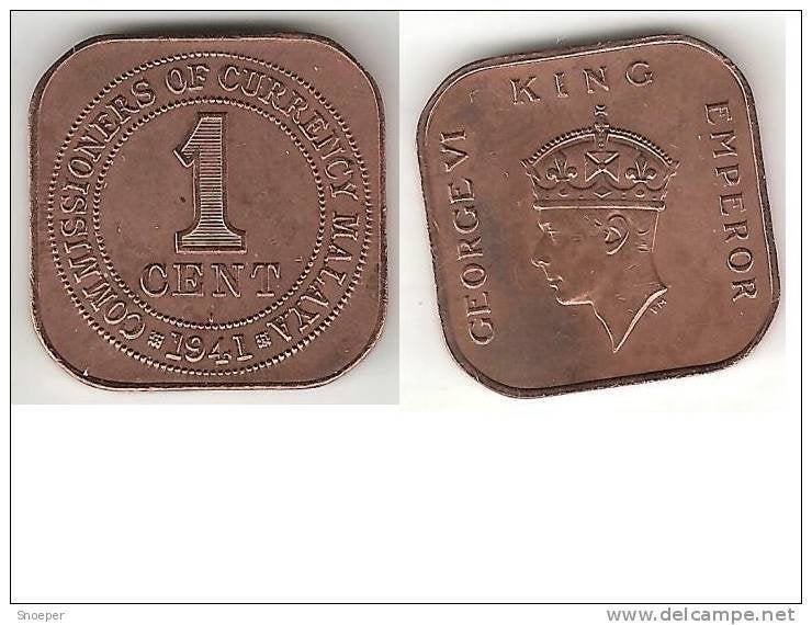 malaya 1 cent 1941 I km 2 xf, Timbres & Monnaies, Monnaies | Asie, Envoi, Asie du Sud Est, Monnaie en vrac