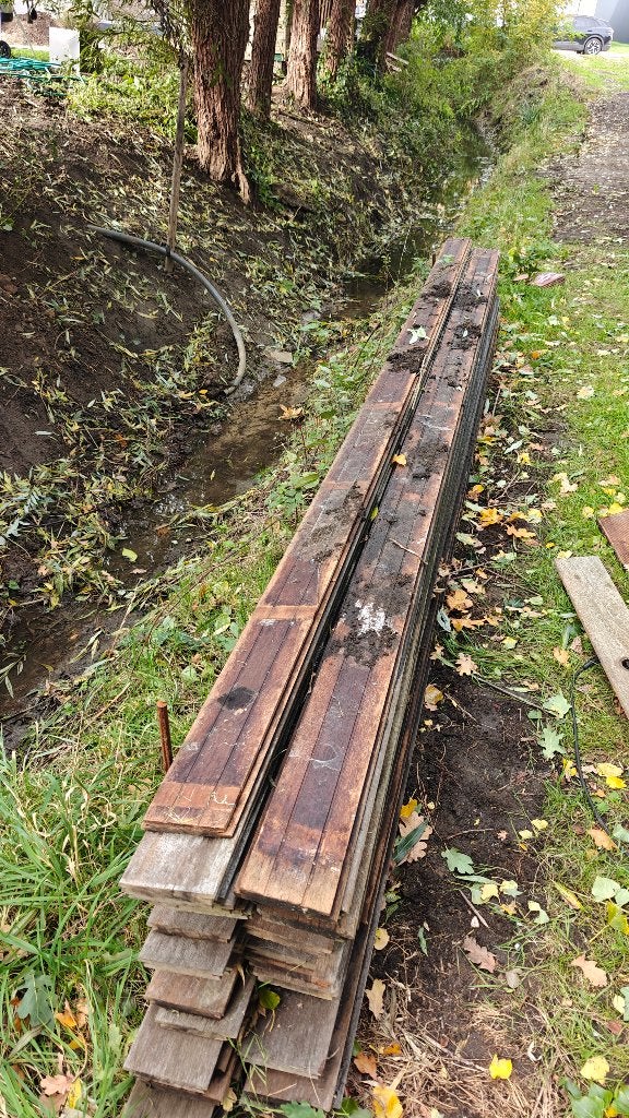 40 ipé terrasplanken 4m lang + 150 clips, Tuin en Terras, Ophalen, Gebruikt, Hout