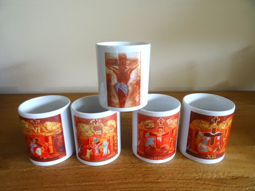 Lot de superbes mugs avec des représentations religieuses, Enlèvement ou Envoi, Comme neuf, Autres types, Christianisme | Catholique