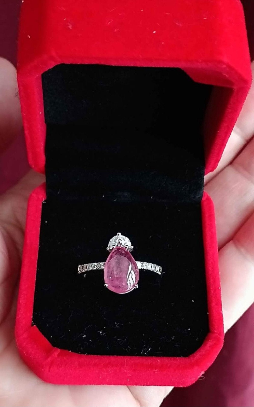 Bague en argent massif 925 avec rubis naturel, Bijoux, Sacs & Beauté, Bagues, Neuf, Femme, Argent, Argent, Avec pierre précieuse