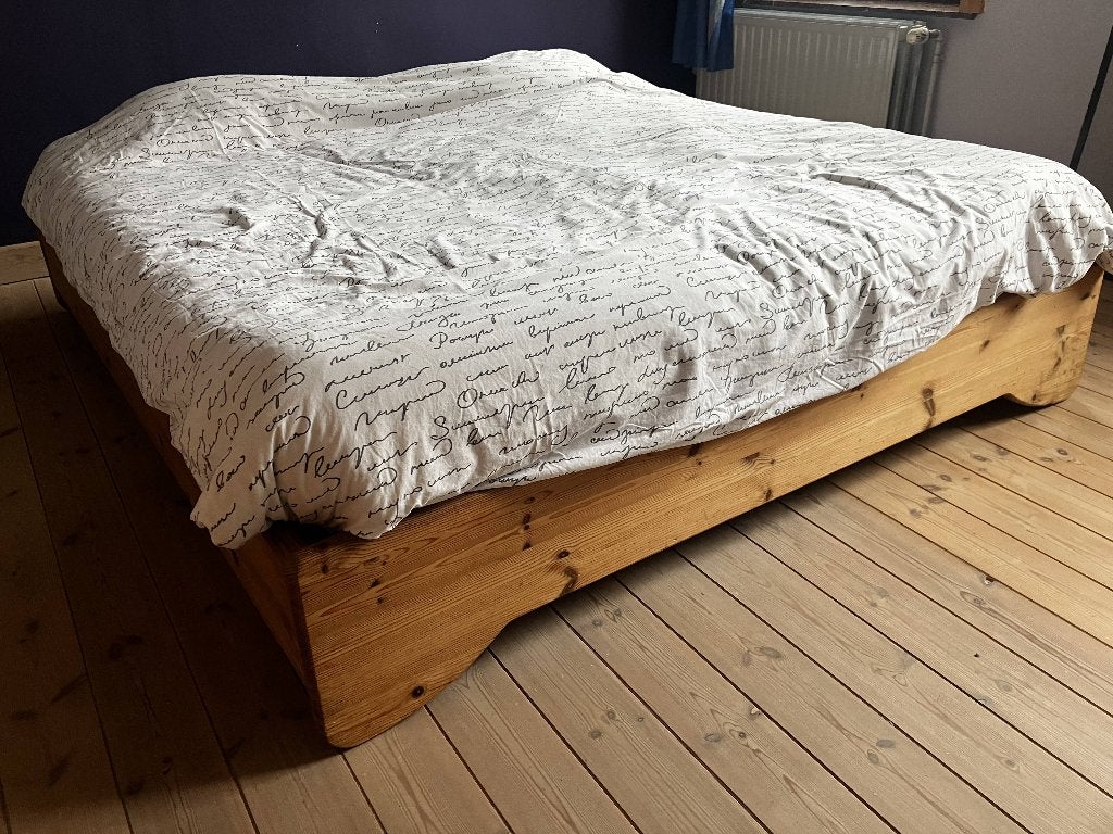 lit 2 personnes entièrement en bois, Maison & Meubles, Chambre à coucher | Lits, Scandinavisch design, Autres couleurs, Enlèvement