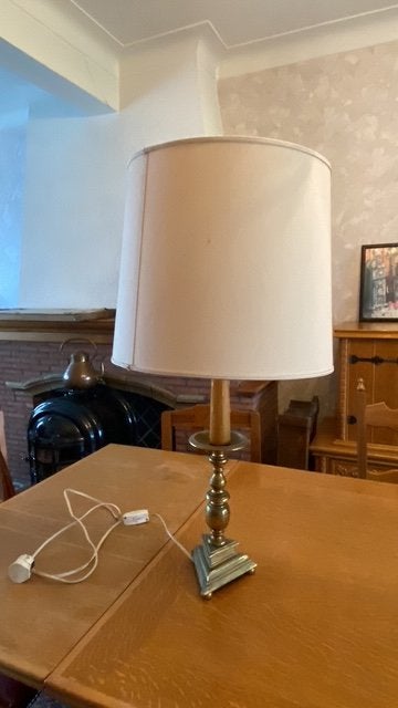 Twee staanlampen van de jaren '70 uit  geperste messing!!, Antiek en Kunst, Ophalen