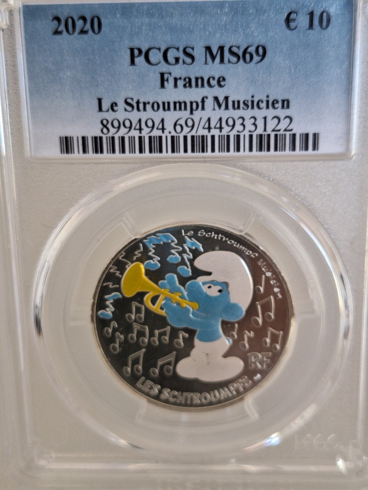 Le Schtroumpf musical | PCGS MS69 Silver, Enlèvement ou Envoi, Argent