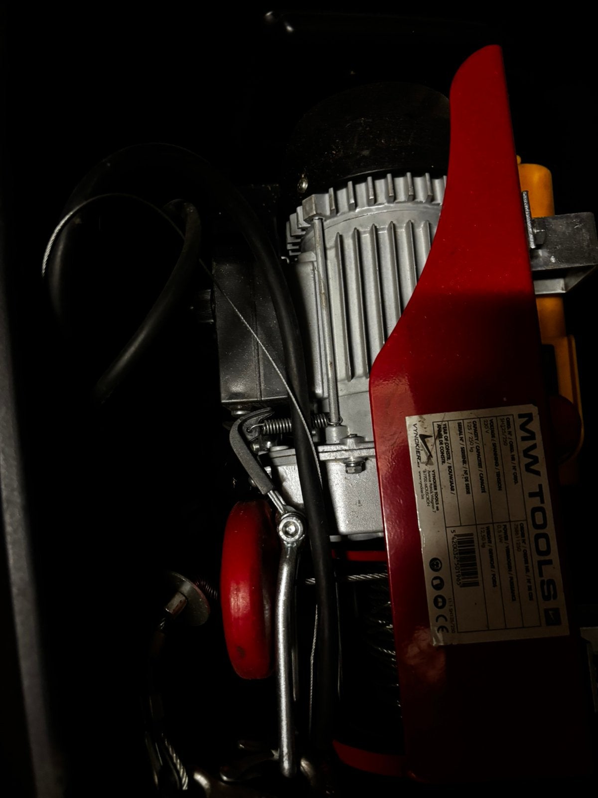 Kabeltakel 250 kg, Ophalen