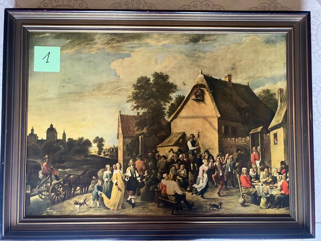 14 schilderijen en twee spiegels voor 60€, Antiek en Kunst, Ophalen