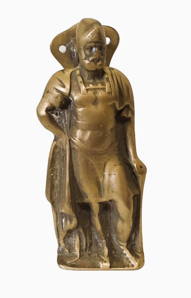 Heurtoir de porte, chevalier en bronze., Enlèvement ou Envoi, Comme neuf