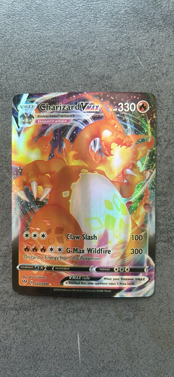 Pokemon kaart Charizard VMAX #20, Ophalen, Zo goed als nieuw