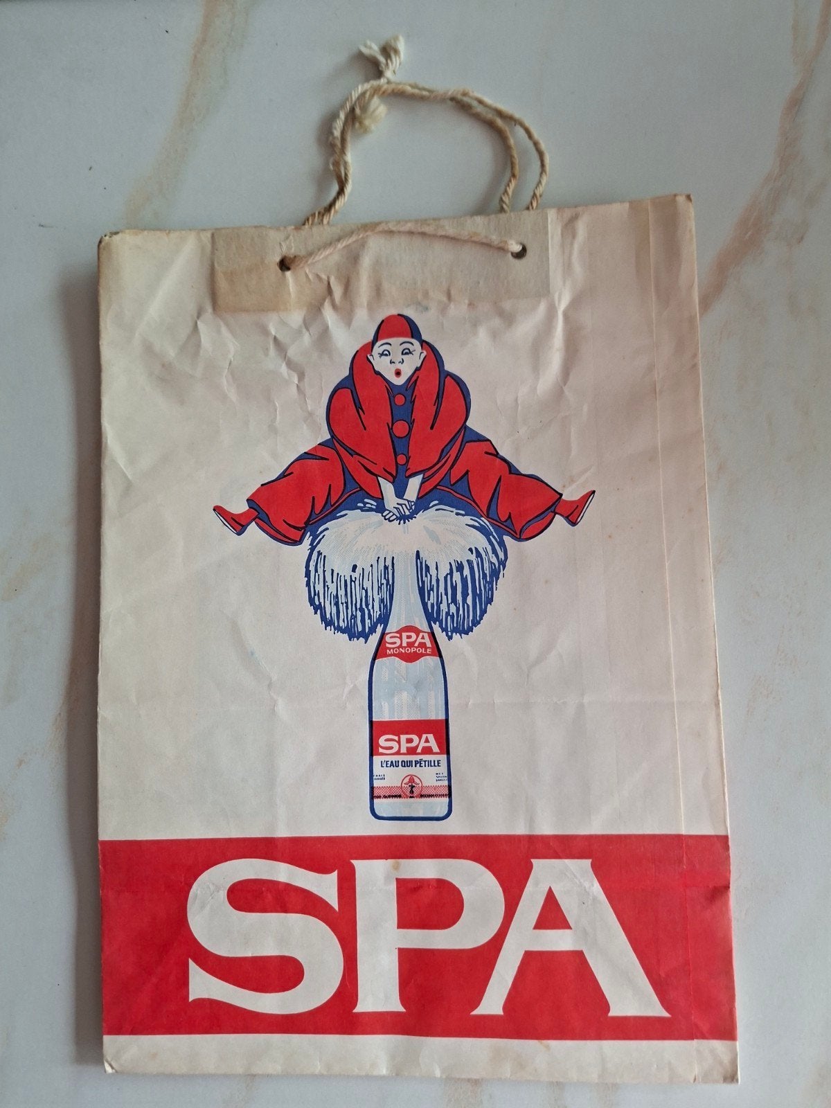Sachet papier Spa monopole bande rouge, Enlèvement ou Envoi