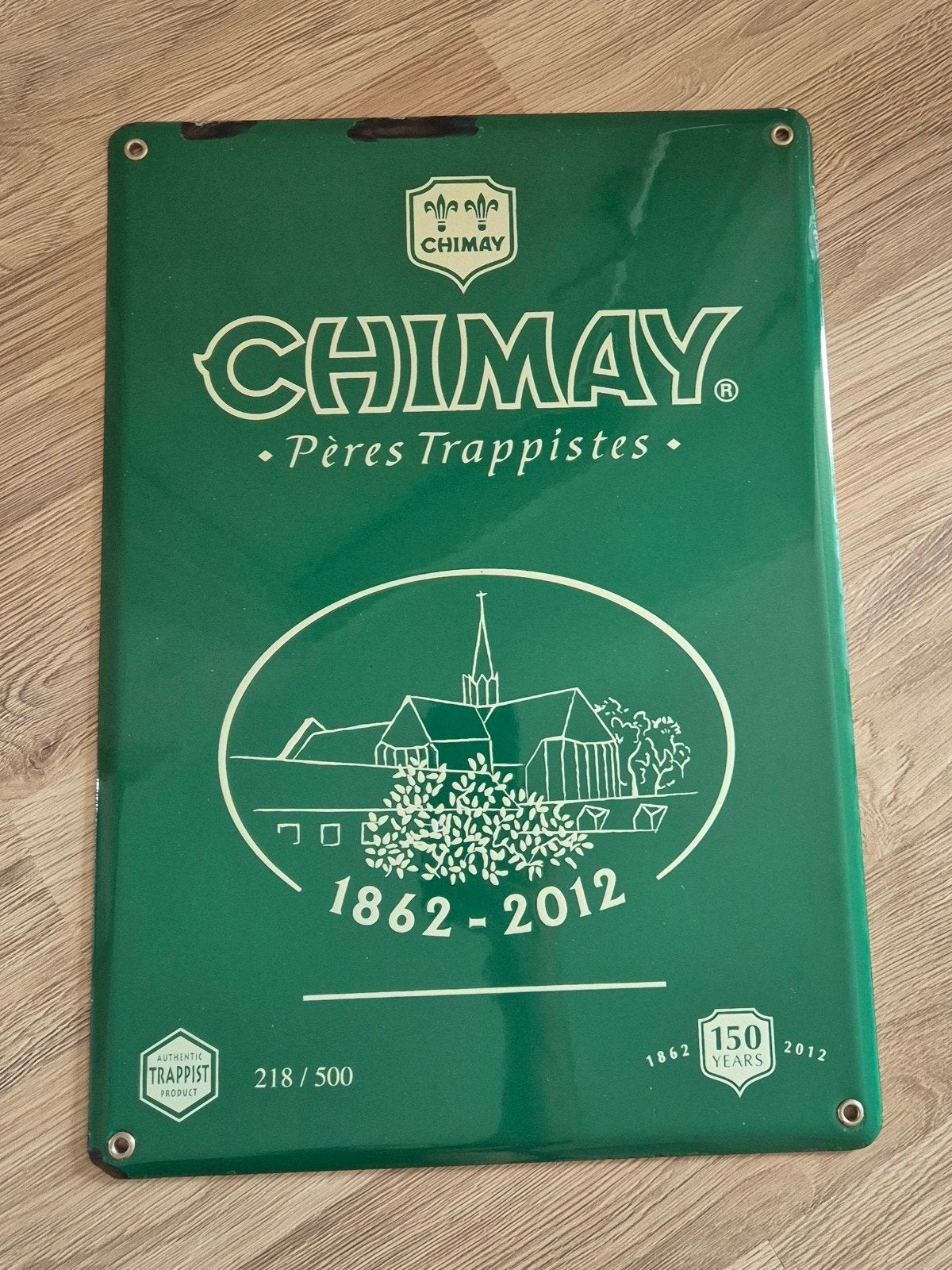 Chimay geëmailleerd bord, Antiek en Kunst, Ophalen of Verzenden