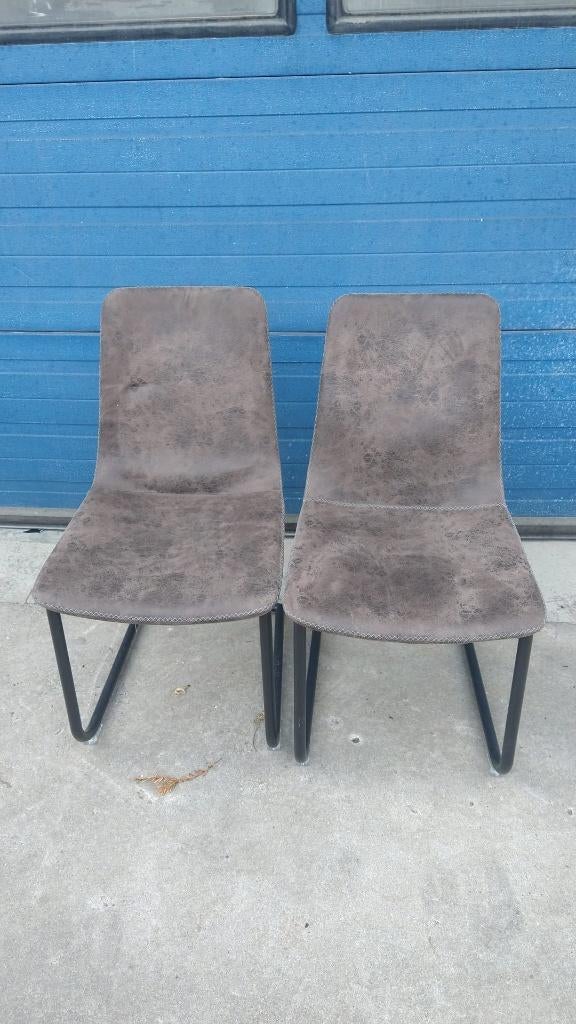 chaises de chambre avec pieds de traîneau en métal, Tissus, W, Comme neuf, Enlèvement