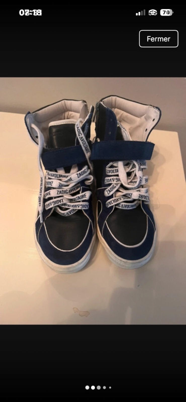 Baskets montantes Zadig & Voltaire en cuir et daim – T 35, Enlèvement ou Envoi, Comme neuf