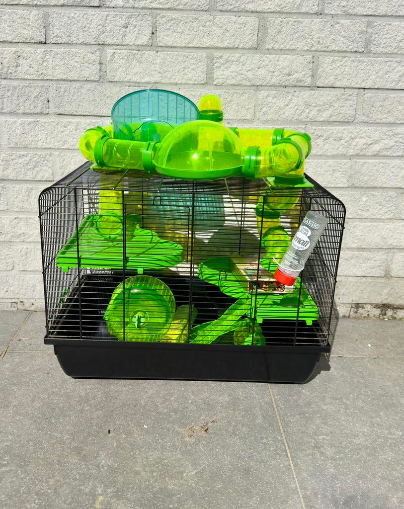 ruime hamsterkooi met veel accessoires, Animaux & Accessoires, Rongeurs & Lapins | Cages & Clapiers, Comme neuf, Cage, Hamster