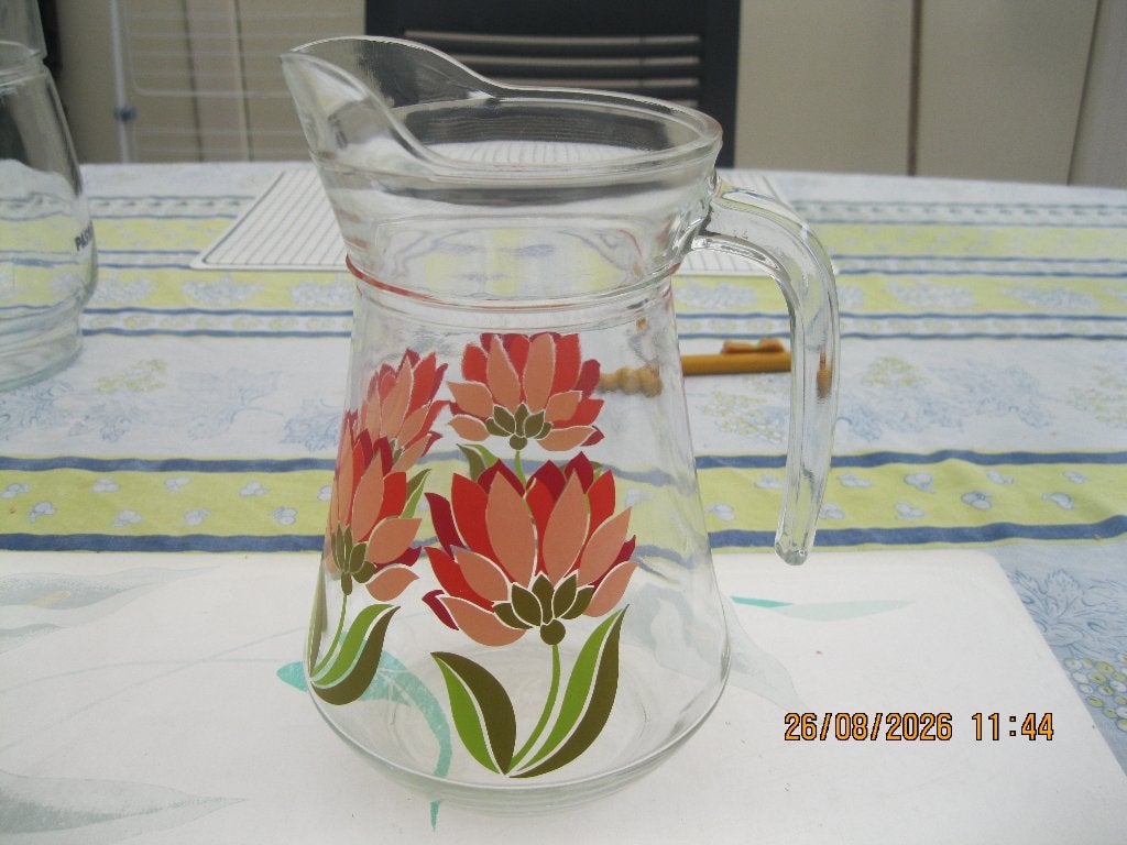 Cruche en verre, Enlèvement ou Envoi, Utilisé, Verre à eau
