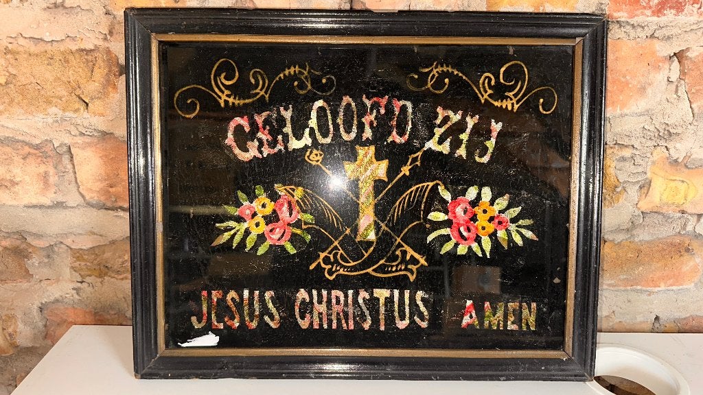 Geloofd zij Jezus Christus Amen 39X30, Ophalen of Verzenden