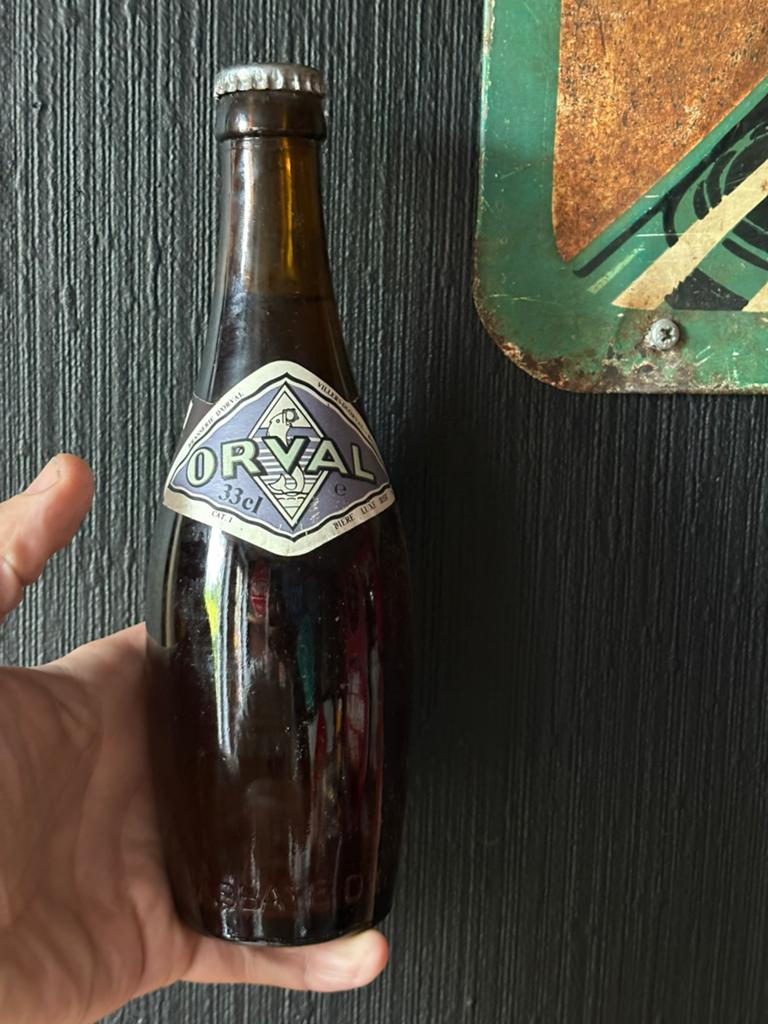 Oude vintage fles Trappistenbier Orval 1992, Verzamelen, Ophalen of Verzenden, Gebruikt